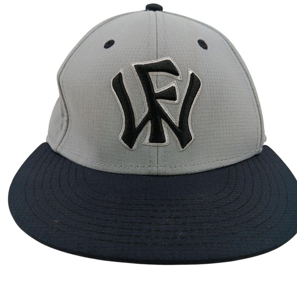 Under Armour Baseball Hat Cap Fitted Mens M Gray Navy WF Logo On Field UA700